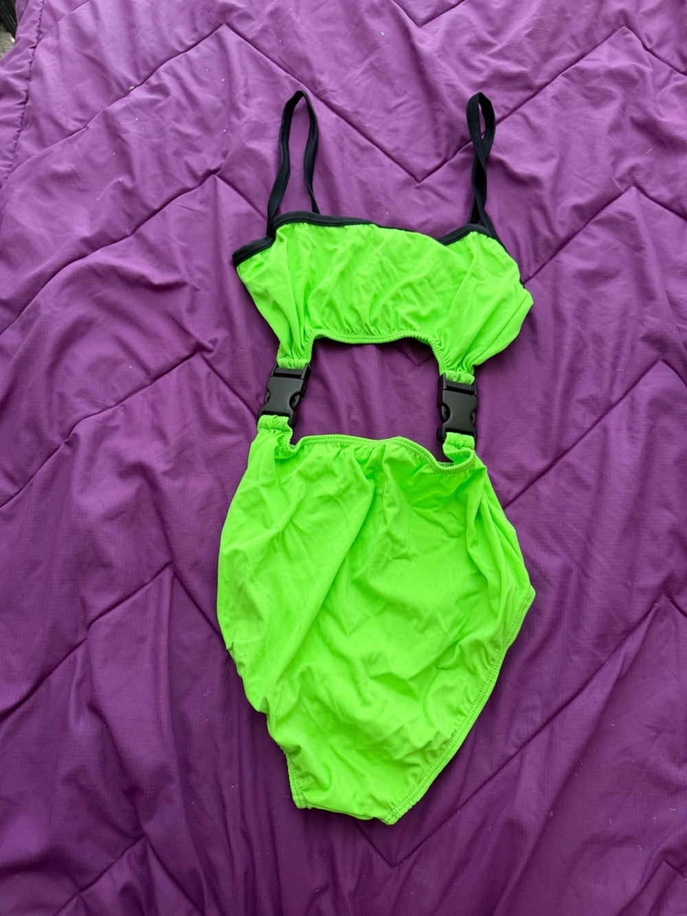 Rave With Mi Gente Neon Green Alarma Buckle Bodysuit